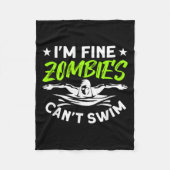 Couverture Polaire I'm Fine Zombies Can't Swim (Devant)