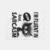Couverture Polaire I'm Fluent In Meow And Sarcasm Funny Cat Lover Wom (Devant (Horizontal))