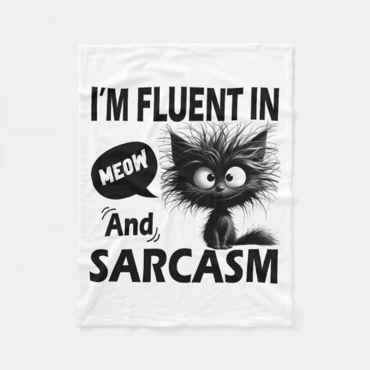 Couverture Polaire I'm Fluent In Meow And Sarcasm Funny Cat Lover Wom (Devant)