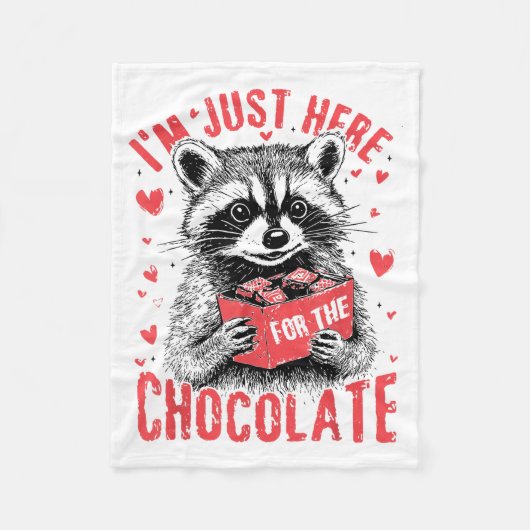 Couverture Polaire I'm Just Here For The Chocolate Funny Raccoon Vale (Devant)