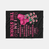 Couverture Polaire Im Le Guerrier De La Boxe De Tempête Pink Ribbon F (Devant (Horizontal))