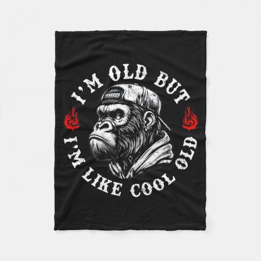 Couverture Polaire I'm Old But I'm Like Cool Old Funny Monkey (on Bac (Devant)