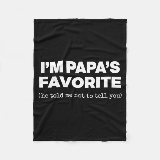 Couverture Polaire I'm Papa's Favorite Funny Papas Son Daughter (Devant)