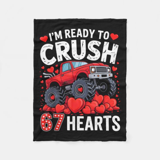 Couverture Polaire I'm Ready To Crush 67 Hearts Truck Valentines Day  (Devant)