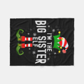 Couverture Polaire I'm The Big Sister Elf Christmas Family Pjs Costum (Devant (Horizontal))