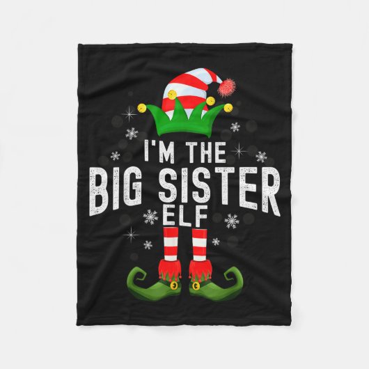 Couverture Polaire I'm The Big Sister Elf Christmas Family Pjs Costum (Devant)