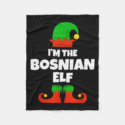 Couverture Polaire I'm The Bosnian Elf Family Pajama Christmas Funny (Devant)