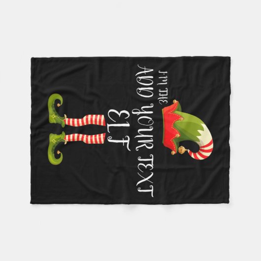 Couverture Polaire Im The Elf Add Your Text Christmas  (Devant (Horizontal))