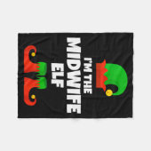 Couverture Polaire I'm The Midwife Elf Family Pajama Christmas Funny  (Devant (Horizontal))