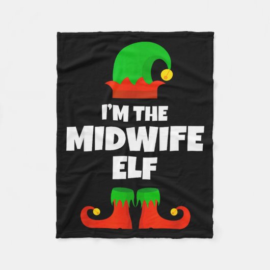 Couverture Polaire I'm The Midwife Elf Family Pajama Christmas Funny  (Devant)