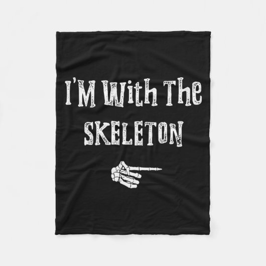 Couverture Polaire I'm With Skeleton Halloween Costume Funny Couples (Devant)