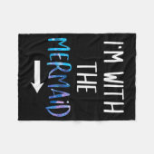 Couverture Polaire I'm With The Mermaid Funny Lazy Mermaid Halloween (Devant (Horizontal))