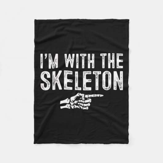 Couverture Polaire I'm With The Skeleton Easy Costume Halloween Coupl (Devant)