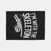 Couverture Polaire I'm With The Skeleton Funny Halloween Costume (Devant (Horizontal))