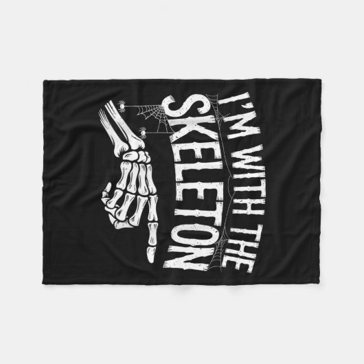 Couverture Polaire I'm With The Skeleton Funny Halloween Costume  (Devant (Horizontal))