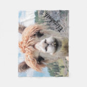 Couverture Polaire Image de sourire mignonne de photo d'alpaga (Devant)