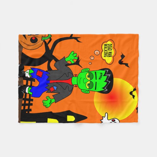 Couverture Polaire Image du monstre de Frankenstein drôle (Devant (Horizontal))