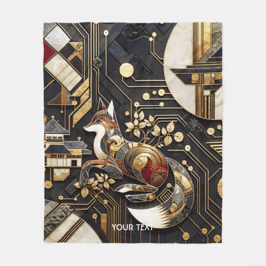 Couverture Polaire Imaginaire Abstrait Fox Art (Devant)