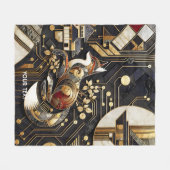 Couverture Polaire Imaginaire Abstrait Fox Art (Devant (Horizontal))