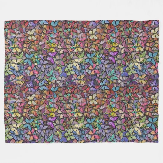 Couverture Polaire imaginaire arc-en-ciel  papillon motif (Devant (Horizontal))