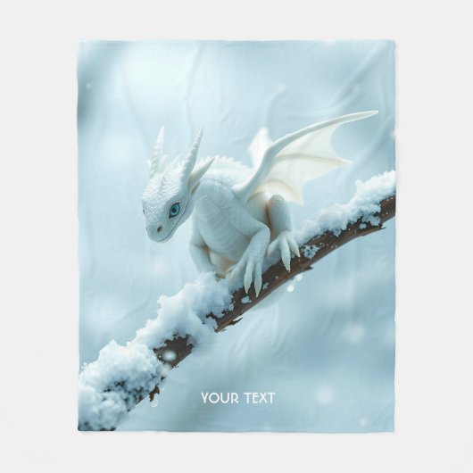Couverture Polaire Imaginaire Bébé blanc mignon Dragon (Devant)