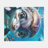 Couverture Polaire Imaginaire Bébé mignon Dauphin Fleurs (Devant (Horizontal))