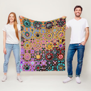 Couverture Polaire Imaginaire bohémien Motif de bijoux Boho Klimt