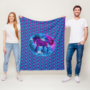 Couverture Polaire Imaginaire coloré Cheval animal