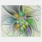 Couverture Polaire Imaginaire coloré Fleur moderne Abstrait Fractal (Devant (Horizontal))