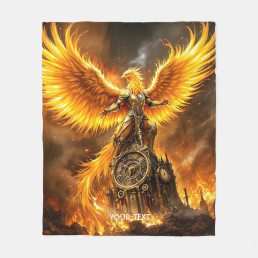 Couverture Polaire Imaginaire Cute Steampunk Flames Phoenix (Devant)