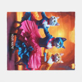 Couverture Polaire Imaginaire Cute Vivid Chats Danser Cancan (Devant (Horizontal))