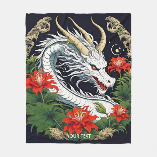 Couverture Polaire Imaginaire Cute Vivid Fleurs Dragon Feuilles (Devant)