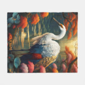 Couverture Polaire Imaginaire Cute Vivid Majestic Grue Fleurs (Devant (Horizontal))