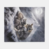 Couverture Polaire Imaginaire Cute Wolf Famille Hiver (Devant (Horizontal))