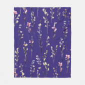 Couverture Polaire Imaginaire de fleurs colorées (Devant)