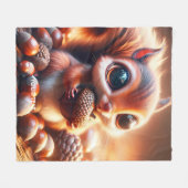 Couverture Polaire Imaginaire Écureuil mignon tenant du maïs (Devant (Horizontal))