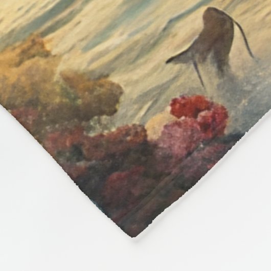 Couverture Polaire Imaginaire Fleurs Vivides Mignonnes Jumping Dauphi (Coin)