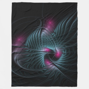 Couverture Polaire Imaginaire Floral, Fleur Fractale Abstraite Coloré