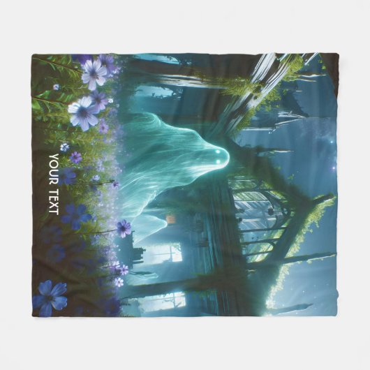 Couverture Polaire Imaginaire mignon Fantôme Maison ancienne (Devant (Horizontal))