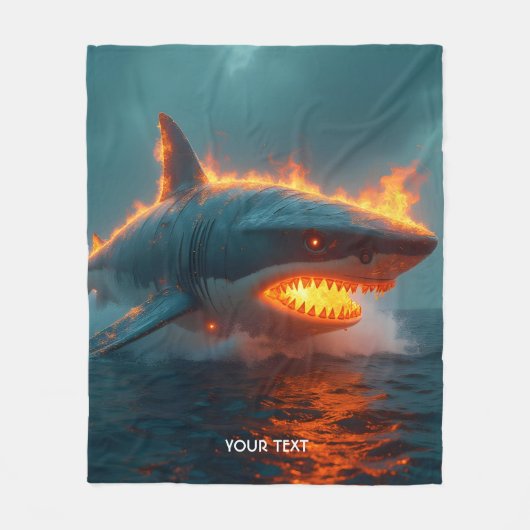 Couverture Polaire Imaginaire mignon feu requin mer (Devant)