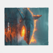 Couverture Polaire Imaginaire mignon feu requin mer (Devant (Horizontal))