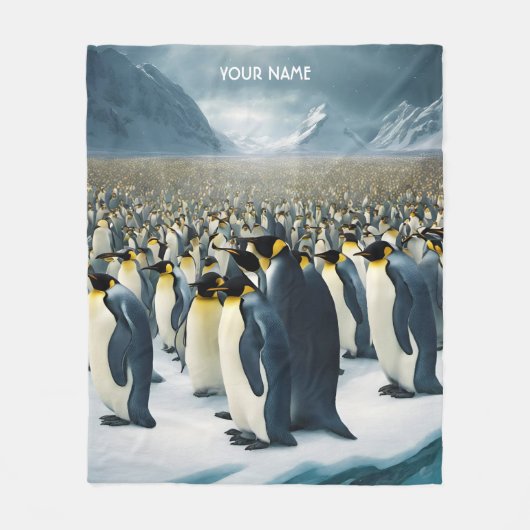 Couverture Polaire Imaginaire mignon Vivid Beaucoup de Penguins Emper (Devant)