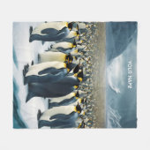 Couverture Polaire Imaginaire mignon Vivid Beaucoup de Penguins Emper (Devant (Horizontal))