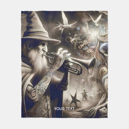 Couverture Polaire Imaginaire mignonne Assistant Forêt de trompette (Devant)