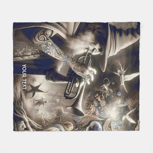 Couverture Polaire Imaginaire mignonne Assistant Forêt de trompette (Devant (Horizontal))