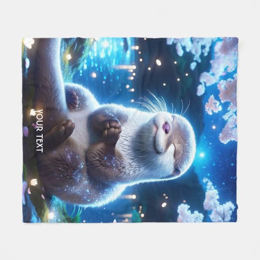 Couverture Polaire Imaginaire Mignonne Bonne Nuit Otter (Devant (Horizontal))
