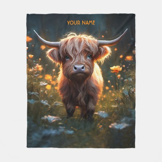 Couverture Polaire Imaginaire Mignonne Highland Baby Cow (Devant)
