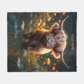 Couverture Polaire Imaginaire Mignonne Highland Baby Cow (Devant (Horizontal))