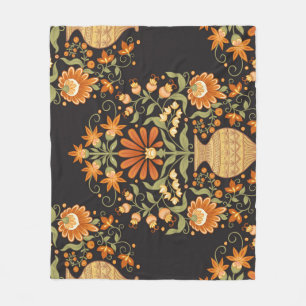 Couverture Polaire Imaginaire moghol : Opulence florale rétro