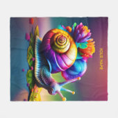 Couverture Polaire Imaginaire Petit Escargot Aux Fleurs (Devant (Horizontal))